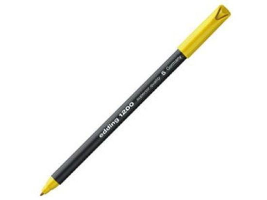 Fasermaler Edding 1200 4-1200005 0,5-1mm, Rundspitze, auswaschbar, gelb, Pack 10 Stk