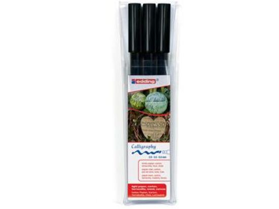 Kalligrafiestift Edding 1255 calligraphy pen 4-1255-3-001 3er Calligraphieset, Schreibfarbe: schwarz
