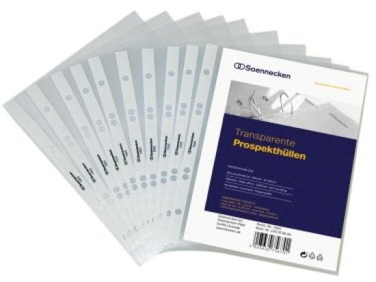 Prospekthüllen Soennecken 126252600 1613 A5 Kunststoff (PP) genarbt, Pack 100 Stk