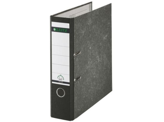 Ordner Leitz 1080-50-95 10805095 A4, 80mm, Pappe/Wolkenmarmor, schwarzer Rücken