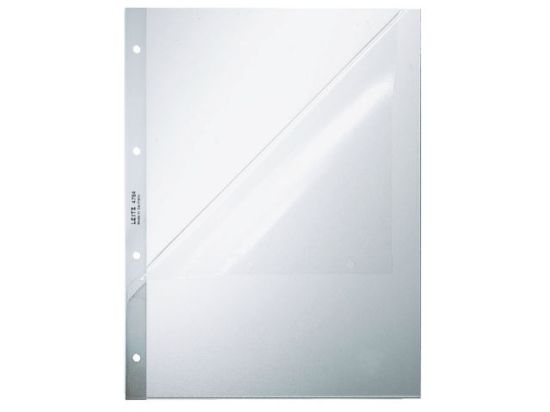 Prospekthüllen, Leitz 4784-00-03 (47840003), A4, Kunststoff (PP) 130my, genarbt, oben + Lochrand offen, Pack 100 Stk