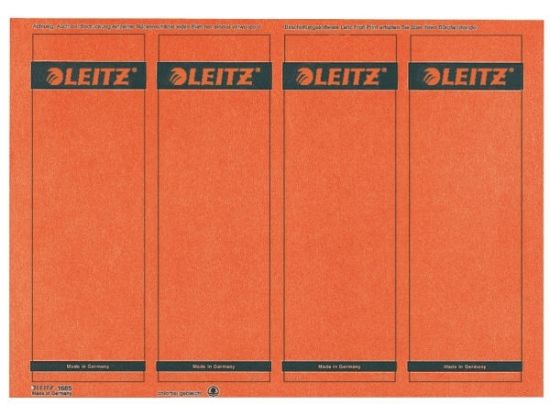 Ordner-Rückenschild Etiketten Leitz 1685-20-25 16852025 192 x 61,5 mm kurz/breit, selbstklebend, mit Aufdruck, rot, PC-beschriftbar, Inkjet Laser Kopierer, Pack 100 Stk/25 Blatt