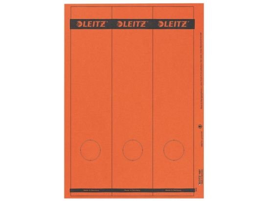 Ordner-Rückenschild Etiketten Leitz 1687-00-25 16870025 285 x 61,5mm lang/breit, selbstklebend, mit Aufdruck, rot, PC-beschriftbar, Inkjet Laser Kopierer, Pack 75 Stk/25 Blatt