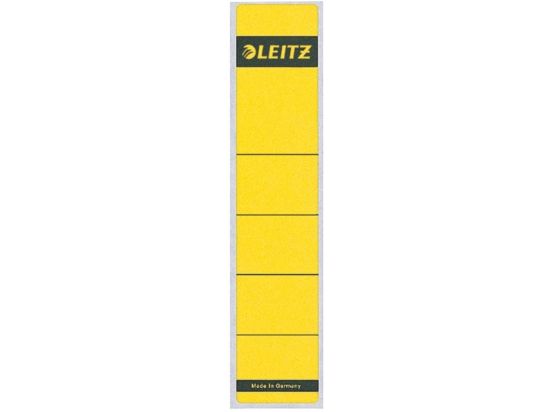 Ordner-Rückenschild Etiketten Leitz 1643-00-15 16430015 kurz/schmal, selbstklebend, mit Aufdruck, gelb, Pack 10 Stk