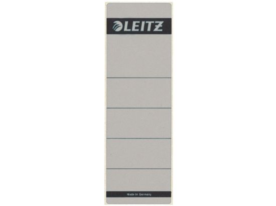 Ordner-Rückenschild Etiketten Leitz 1642-00-85 16420085 kurz/breit, selbstklebend, mit Aufdruck, grau, Pack 10 Stk