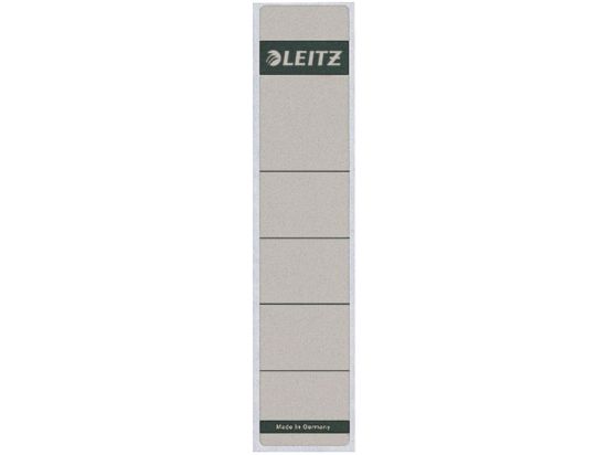 Ordner-Rückenschild Etiketten Leitz 1643-10-85 16431085 kurz/schmal, selbstklebend, mit Aufdruck, grau, Pack 100 Stk