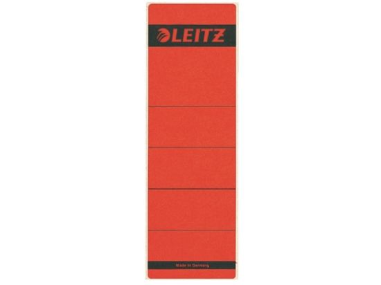 Ordner-Rückenschild Etiketten Leitz 1642-00-25 16420025 kurz/breit, selbstklebend, mit Aufdruck, rot, Pack 10 Stk