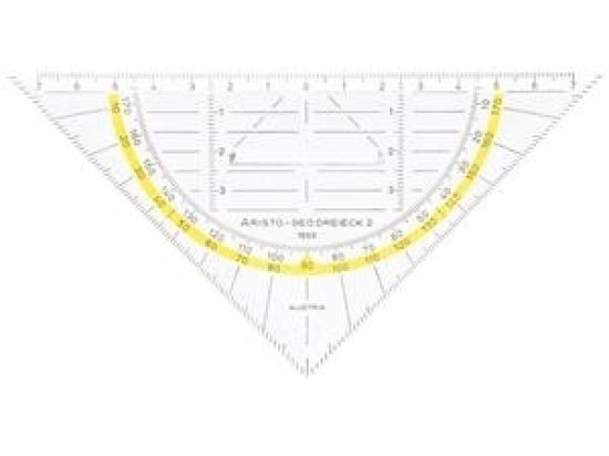 Geometrie-Dreieck Aristo 1553 Geodreieck Hypotenuse 160mm mit Griff Winkelskala 180°/1°