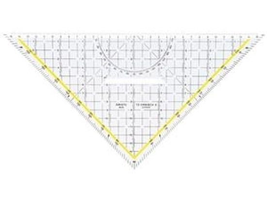 TZ-Dreieck Aristo 1648/2 360°, mit Griff (nicht abnehmbar), mit Facette, Hypotenuse: 32,5 cm