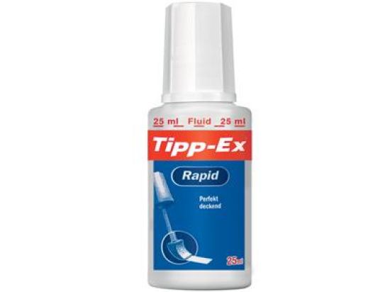 Korrekturflüssigkeit Tipp-Ex 8119143 Rapid schnelltrocknend, perfekt deckend, weiß, Flasche 25ml
