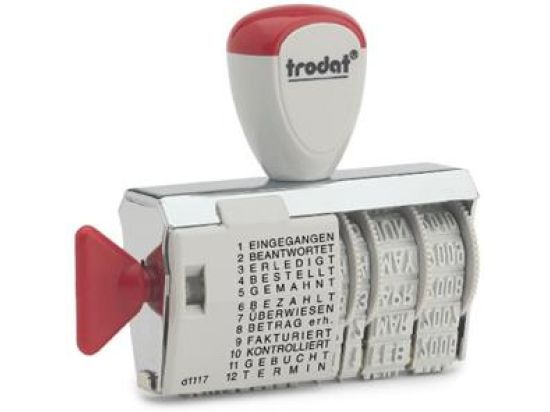 Wortbandstempel Trodat 54340 1117 mit Datum 12-Texte