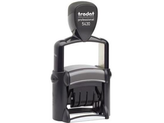 Selbstfärbender Stempel, Trodat 121345, professional 5430/L, Datum mit Textplatte EINGEGANGEN BEZAHLT GEBUCHT