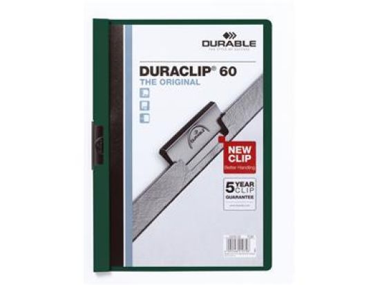 Klemmmappe, Durable 2209-32 (220932), Duraclip 60, A4, Hartfolie, petrol, Pack 25 Stk