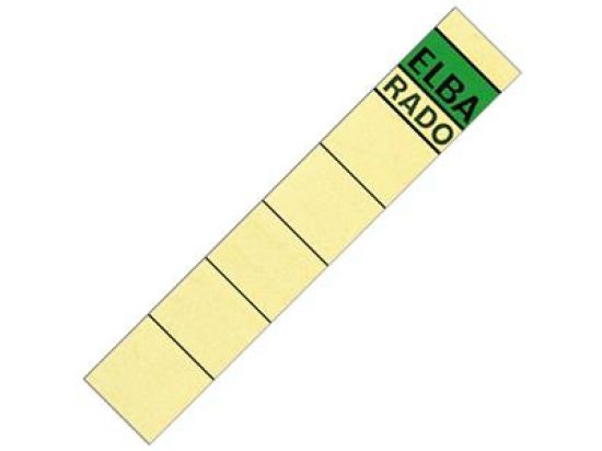 Ordner-Rückenschild Etiketten Elba 100420941 04614CH kurz/schmal, selbstklebend, schwarz/grüner Aufdruck, chamois, Pack 10 Stk