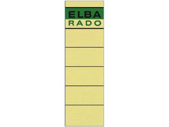 Ordner-Rückenschild Etiketten Elba 100420953 04617CH Rado 190 x 59 mm, kurz/breit, selbstklebend, schwarz/grüner Aufdruck, chamois, Pack 10 Stk