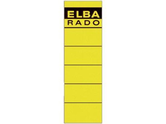 Ordner-Rückenschild Etiketten Elba 100420949 04617GB Rado 190 x 59 mm, kurz/breit, selbstklebend, mit Aufdruck, gelb, Pack 10 Stk