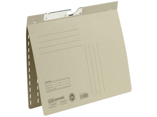 Pendelhefter, Elba 100560096 (90451GR), A4, Manilakarton 250g, kaufmännische Heftung, grau, Pack 50 Stk