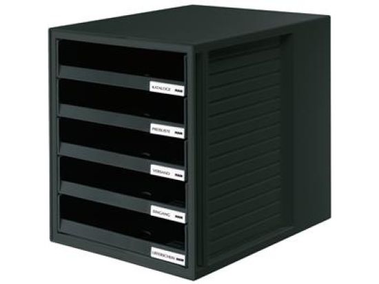 Schubladenbox HAN 1401-13 schwarz/schwarz 5-Schübe offene Schubladen