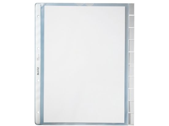 Prospekthüllen Leitz 4754-00-03 47540003 A4 130my Kunststoff (PP) genarbt jede Hülle mit Tabe, Pack 10 Stk