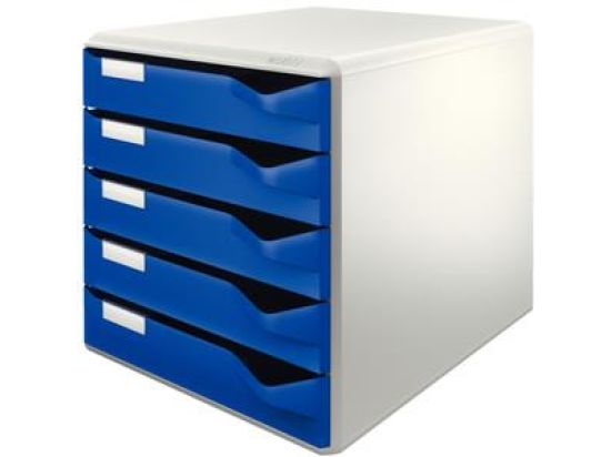 Schubladenbox Leitz 5280-00-35 52800035 blau/grau 5-Schübe Post- und Formularset