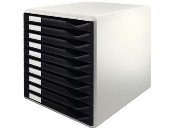 Schubladenbox Leitz 5281-00-95 52810095 schwarz/grau 10-Schübe Post- und Formularset