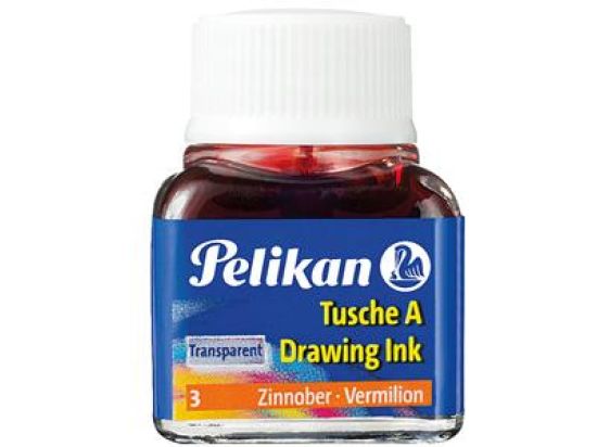 Zeichentusche Pelikan 201525 Tusche A Schreibfarbe: zinnober (3), transparent, Flasche 10ml