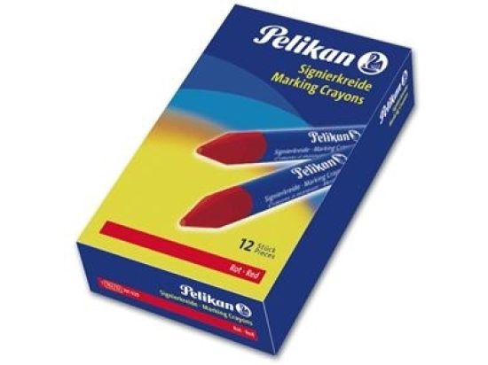 Signierkreide Pelikan 701045 762/12 gelb rund für raue Untergründe, Pack 12 Stk