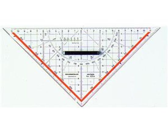 Zeichendreieck Rumold 1054 Plexiglas 25cm mit Griff transparent