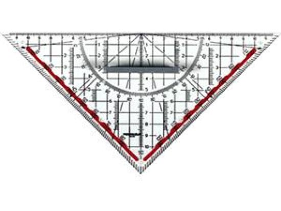 Zeichendreieck Rumold 10151 Hypotenuse 250mm Kunststoff mit Facette Tuschenoppen