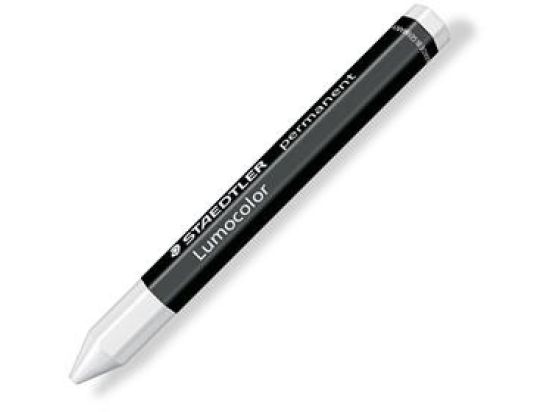 Universalkreide Staedtler 236-0 Lumocolor permanent omnigraph wischfest, wasserfest, weiß, Pack 12 Stk