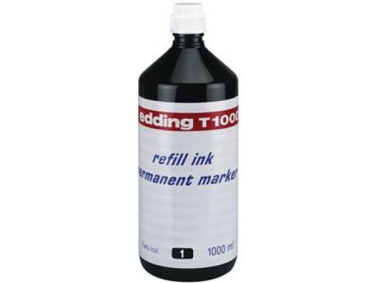 Permanentmarker-Nachfülltusche Edding T1000 4-T1000001 schwarz, für permanente Edding Marker, Flasche 1000ml