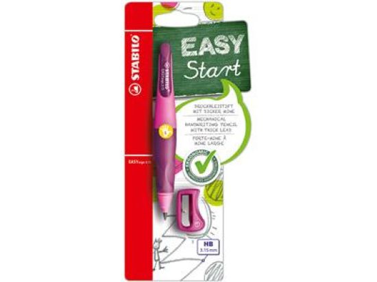 Druckbleistift Stabilo B-46864-3 EASYergo 3.15 Minenstärke: 3,15mm, Schaftfarbe: pink/lila, für Linkshänder, mit Spitzer
