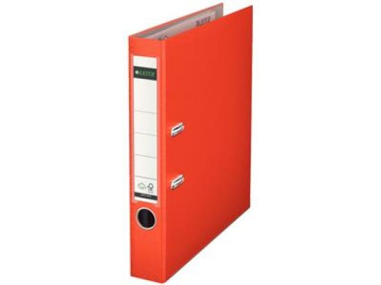 Ordner Leitz 1015-50-20 10155020 A4, 52mm, Pappe/PP-Folie, Wechselfenster, hellrot