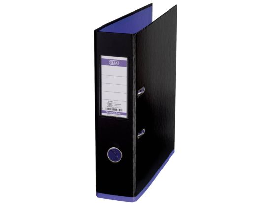 Ordner Elba 100081034 myColour, Strong-Line A4, 80mm, Pappe/PP-Folie, Wechselfenster, Bicolour-Optik, schwarz/violett, Pack 10 Stk
