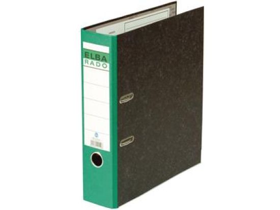 Ordner Elba 100022601 10407GN Rado A4, 80mm, Pappe/Wolkenmarmor, grüner Rücken