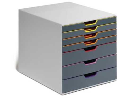 Schubladenbox Durable 7607-27 760727 Varicolor 7 farbig 7-Schübe 4flache + 3hohe geschlossene