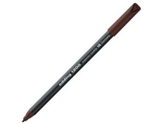 Fasermaler Edding 1200 4-1200018 0,5-1mm, Rundspitze, auswaschbar, dunkelbraun, Pack 5 Stk