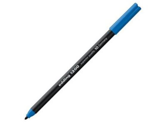 Fasermaler Edding 1300 4-1300010 2mm, Rundspitze, auswaschbar, hellblau, Pack 10 Stk