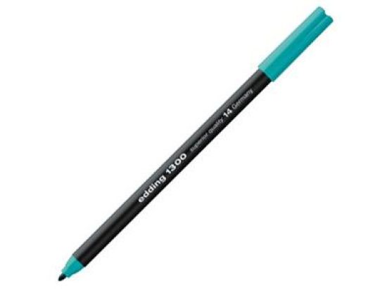 Fasermaler Edding 1300 4-1300014 2mm, Rundspitze, auswaschbar, türkis, Pack 10 Stk