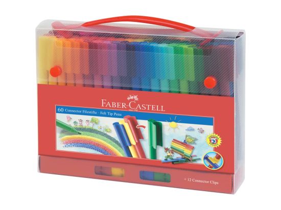 Filzstift Faber-Castell 155560 Connector, Koffer 60 Stk