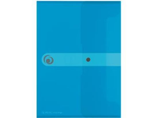 Dokumententasche Herlitz 11206687 easy orga A4 PP transparent-blau mit Druckknopfverschluss, Pack 6 Stk