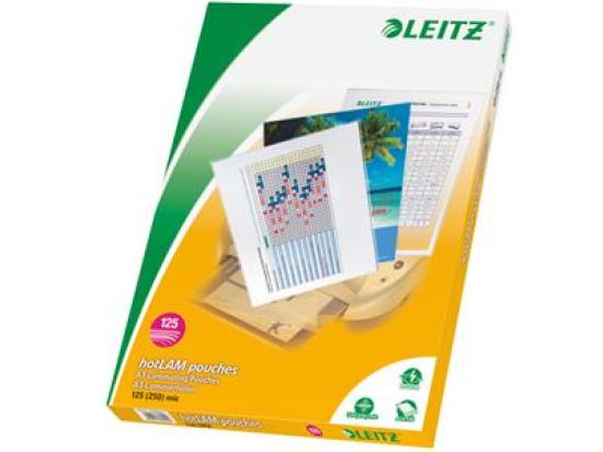Laminierhülle Leitz 33950 A3 125micron glänzend Format: 303x426mm, Pack 100 Stk