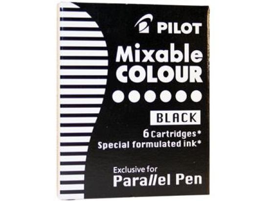 Kalligrafiestift-Tintenpatrone Pilot IC-P3-S6-B 1108001 Parallel Pen schwarz, Pack 6 Stk
