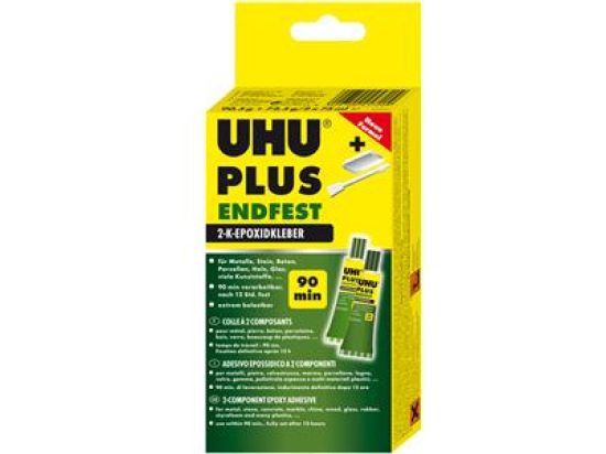 2-Komponentenkleber, UHU 45720, Plus endfest, Binder+Härter, Pack 20 x 163g