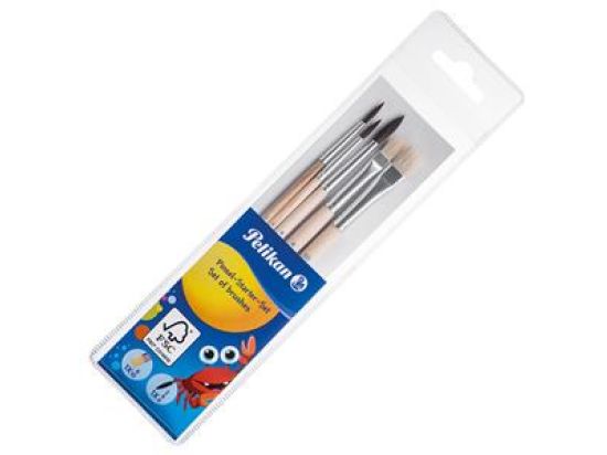 Pinsel Starter-Set Pelikan 718163 Pi5/SB 3 Haarpinsel 2/4/6, 2 Borstenpinsel 6/10