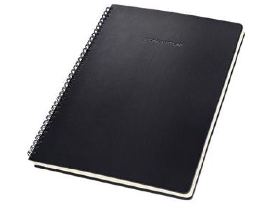 Spiralblock Sigel CO821 Conceptum liniert A4 80g Hardcover schwarz 160Seiten, Pack 3 Stk