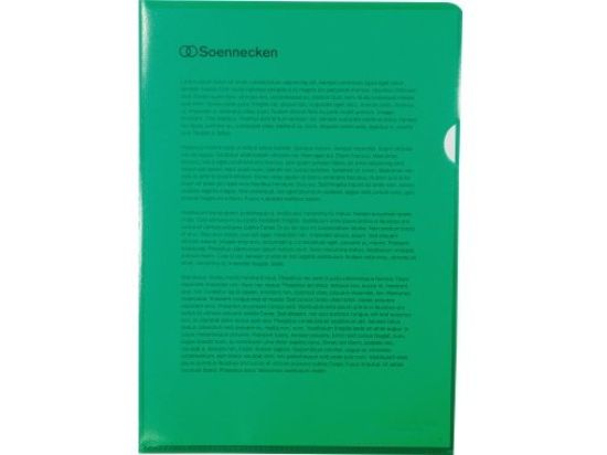 Sichthüllen Soennecken 126069560 1513 A4 grün 120my PP genarbt, Pack 100 Stk