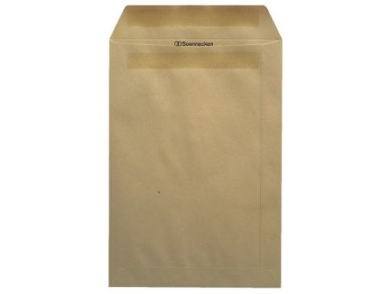 Versandtasche Soennecken 327164800 2069 C5 ohne Fenster selbstklebend braun 90g, Pack 25 Stk