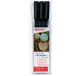 Kalligrafiestift Edding 1255 calligraphy pen 4-1255-3-001 3er Calligraphieset, Schreibfarbe: schwarz