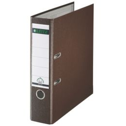 Ordner Leitz 1010-50-75 10105075 A4, 80mm, Pappe/PP-Folie, Wechselfenster, braun